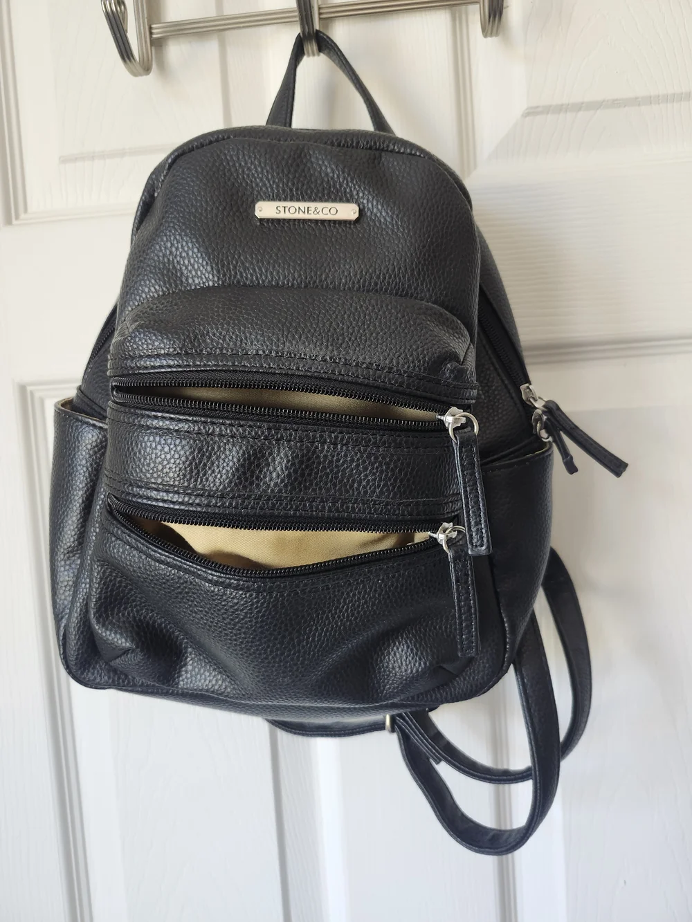 Stone & Co. Black Textured Mini Backpack